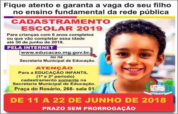 CADASTRAMENTO ESCOLAR 2019